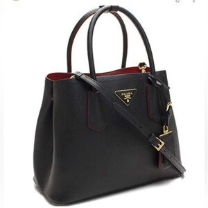 Cuir Double Tote Saffiano Leather Medium